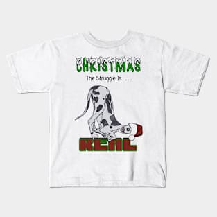 Christmas Great Dane The Struggle Is Real Art Kids T-Shirt